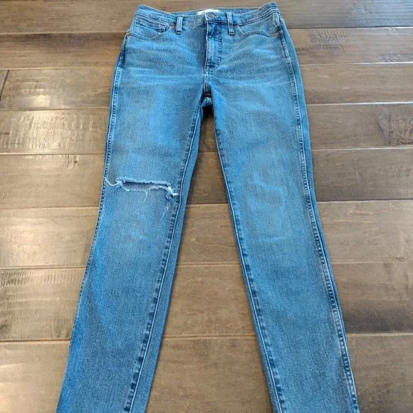 MADEWELL 10" High-Rise Skinny Jean, dark wash, 28 - Picture 3 of 14